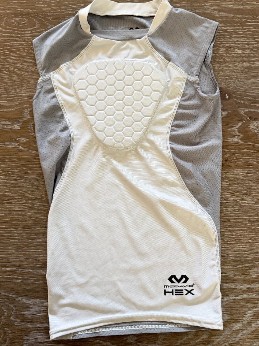 Unisex youth white/gray McDavid heart guard tank top size Youth XS